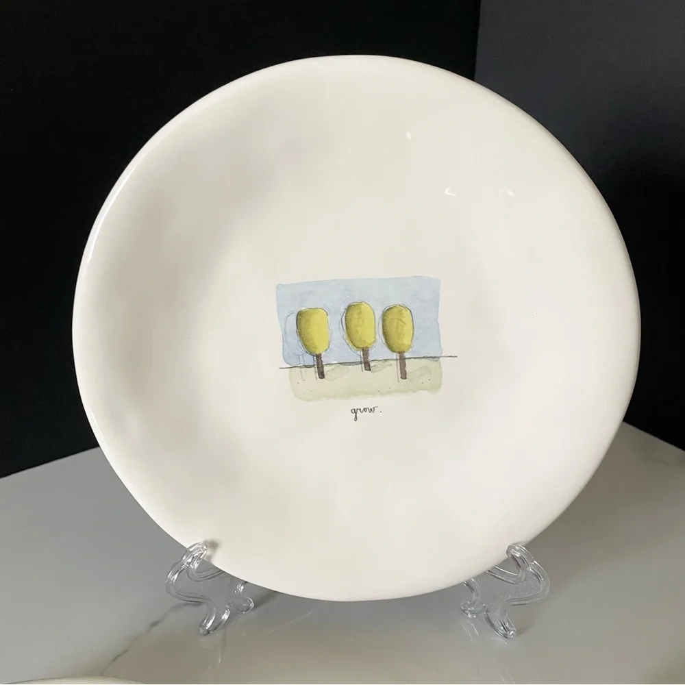 SET of 3 Tea Garden Plates - Rae Dunn by Pottery Barn